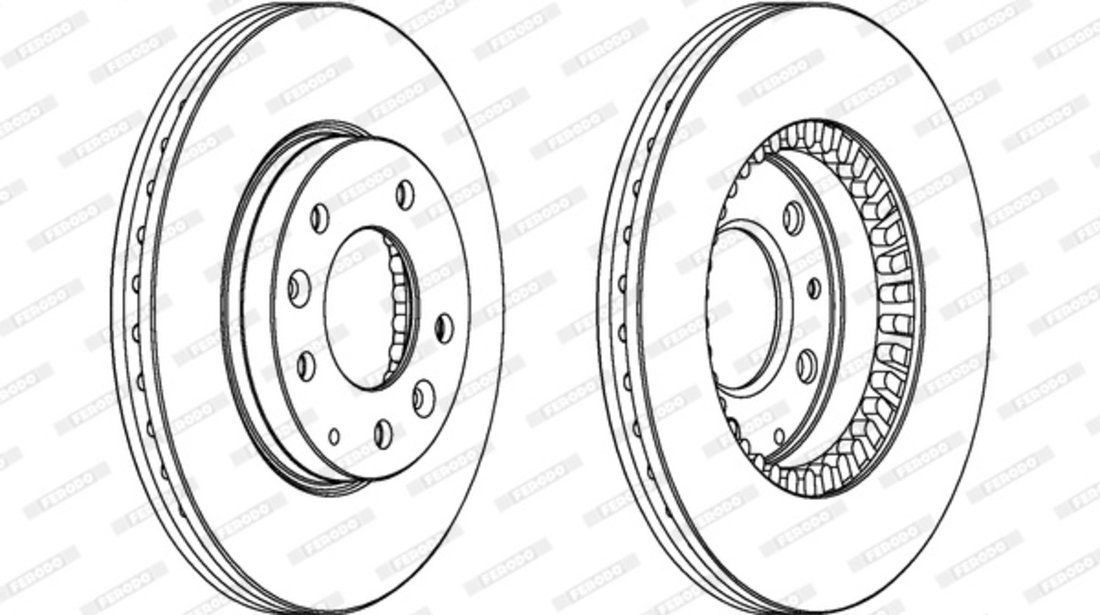 Disc frana punte fata (DDF1278C FERODO PREMIER) BESTURN (FAW),MAZDA,MAZDA (FAW),SAAB