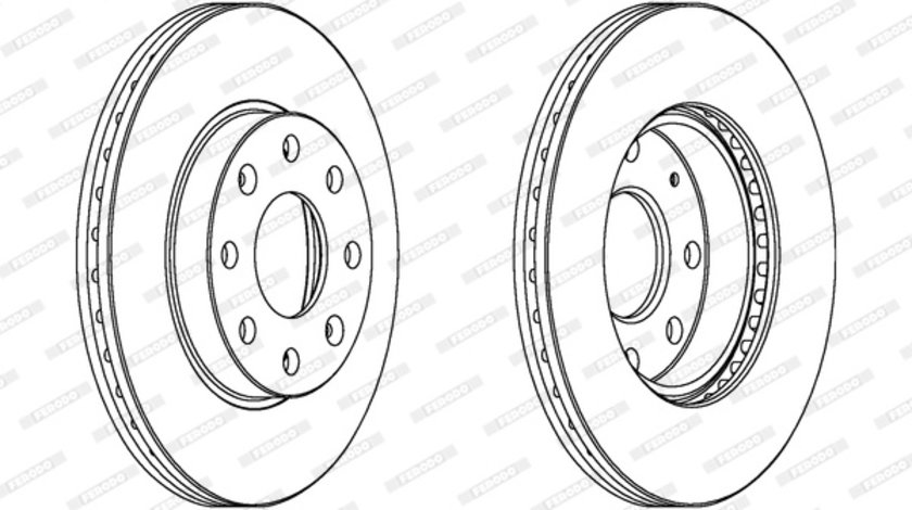 Disc frana punte fata (DDF1279C FERODO) CHEVROLET,DAEWOO,DODGE,OPEL,SAAB,ZAZ