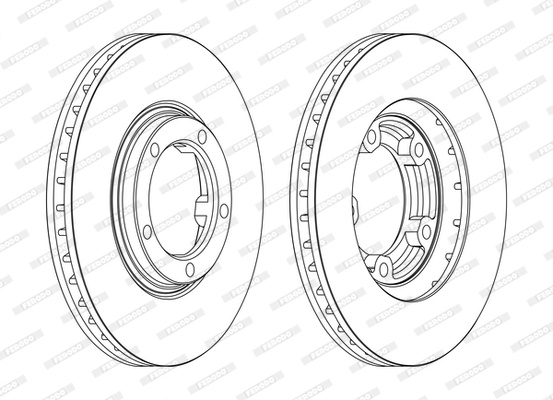 Disc frana punte fata (DDF1404C FERODO PREMIER) FENGXING,HYUNDAI,JAC