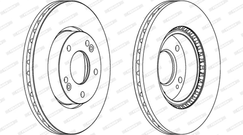 Disc frana punte fata (DDF1619C FERODO) HYUNDAI,HYUNDAI (BEIJING),KIA