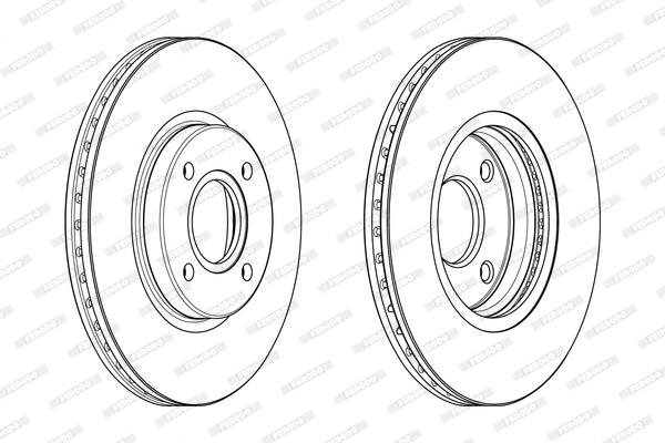 Disc frana punte fata (DDF2461C FERODO) FORD