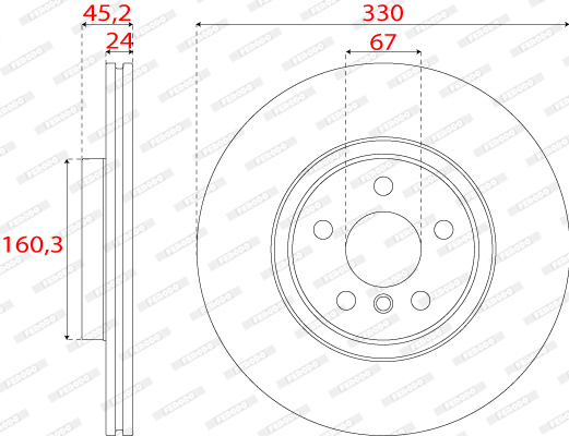 Disc frana punte fata (DDF2762C FERODO) BMW,MINI