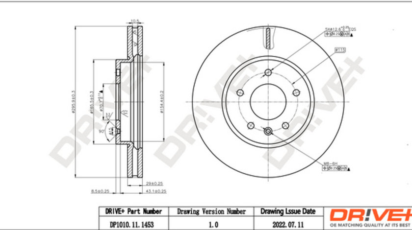 Disc frana punte fata (DP1010111453 DRIVE) CHEVROLET,OPEL,PONTIAC,VAUXHALL