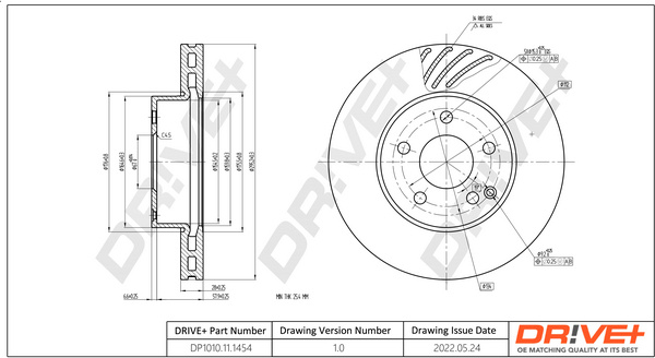 Disc frana punte fata (DP1010111454 DRIVE) MERCEDES-BENZ