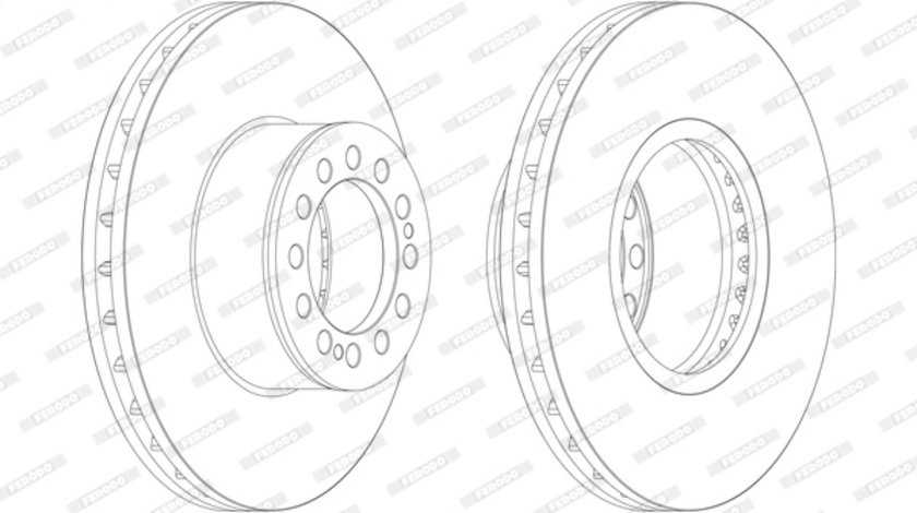 Disc frana punte fata (FCR214A FERODO) ERF,MAN,OPTARE