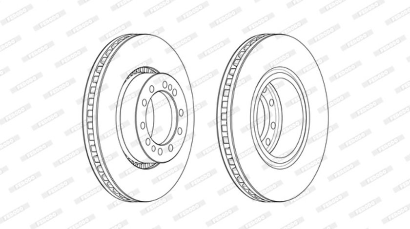 Disc frana punte fata (FCR374A FERODO PREMIER) RENAULT TRUCKS,VOLVO