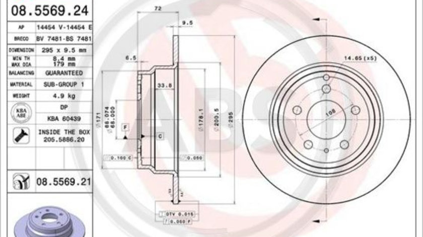 Disc frana puntea spate (08556921 ABS) VOLVO