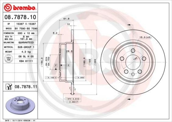 Disc frana puntea spate (08787811 ABS) MG,MG (SAIC),ROVER