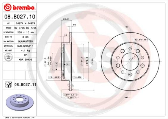 Disc frana puntea spate (08B02711 ABS) HYUNDAI