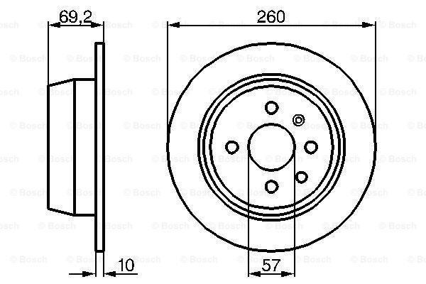 Disc frana puntea spate (0986478086 BOSCH) CHEVROLET,OPEL,VAUXHALL