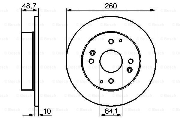 Disc frana puntea spate (0986478172 BOSCH) HONDA,ROVER