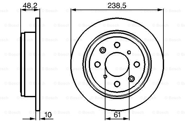 Disc frana puntea spate (0986478350 BOSCH) HONDA,MG,ROVER