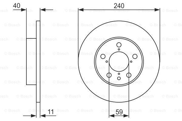 Disc frana puntea spate (0986478444 BOSCH) ALFA ROMEO