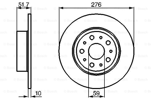 Disc frana puntea spate (0986478463 BOSCH) ALFA ROMEO,LANCIA