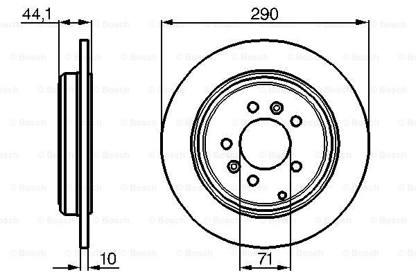 Disc frana puntea spate (0986478556 BOSCH) PEUGEOT