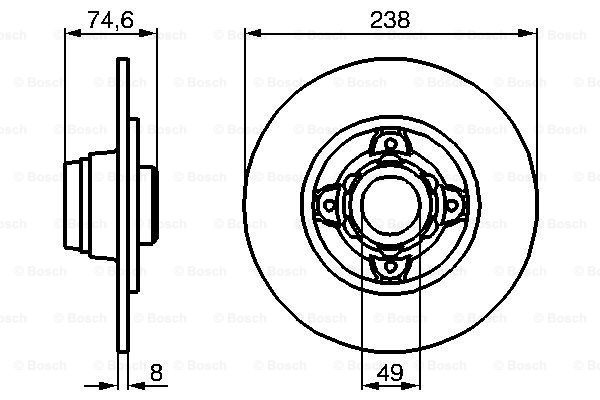 Disc frana puntea spate (0986478557 BOSCH) RENAULT