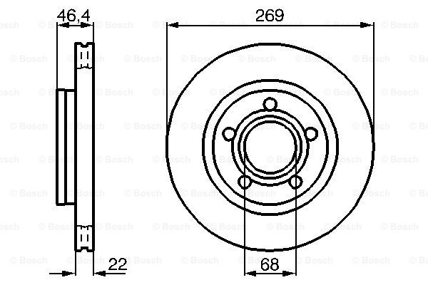 Disc frana puntea spate (0986478574 BOSCH) AUDI