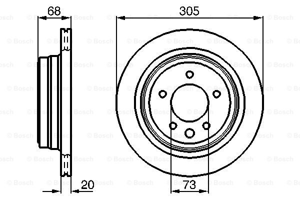 Disc frana puntea spate (0986478660 BOSCH) DAIMLER,JAGUAR