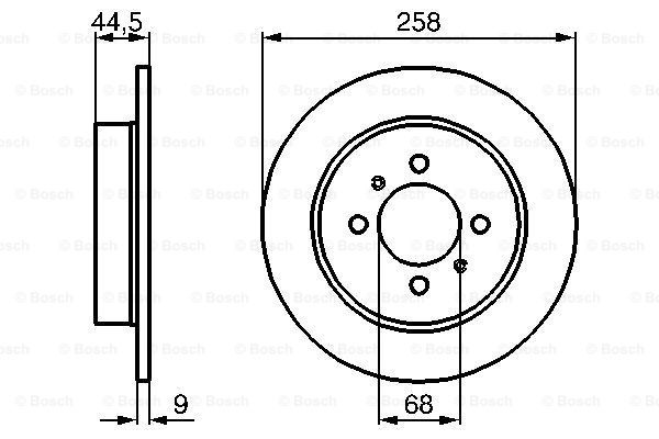Disc frana puntea spate (0986478836 BOSCH) NISSAN