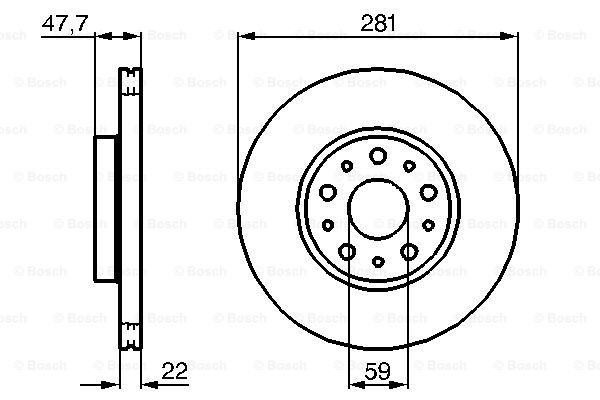 Disc frana puntea spate (0986479100 BOSCH) LANCIA