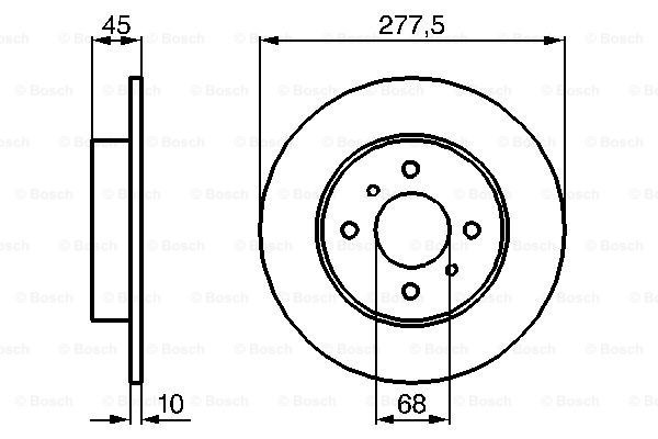 Disc frana puntea spate (0986479105 BOSCH) NISSAN