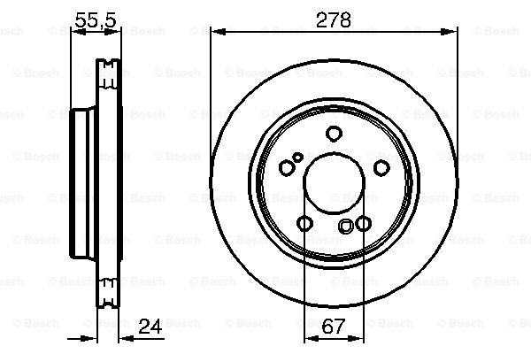 Disc frana puntea spate (0986479133 BOSCH) MERCEDES-BENZ