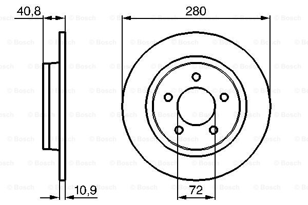 Disc frana puntea spate (0986479181 BOSCH) MAZDA