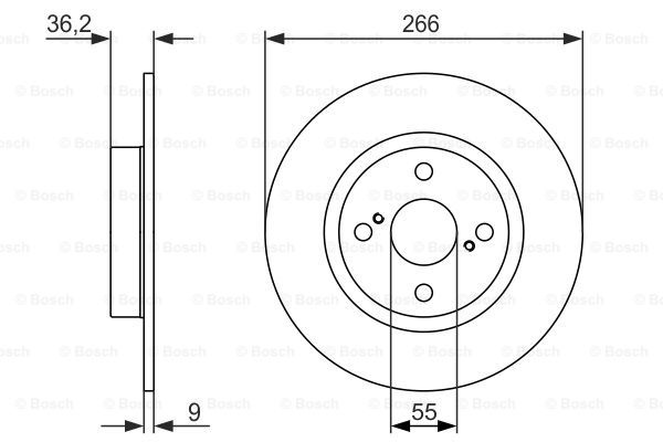 Disc frana puntea spate (0986479335 BOSCH) TOYOTA