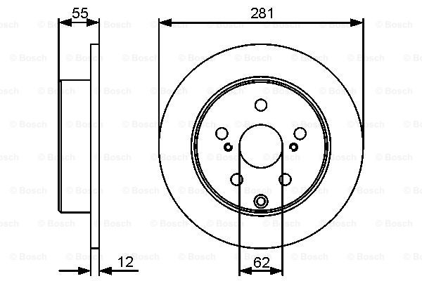 Disc frana puntea spate (0986479419 BOSCH) TOYOTA