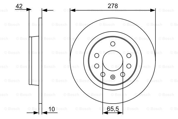 Disc frana puntea spate (0986479515 BOSCH) CHEVROLET,OPEL,VAUXHALL