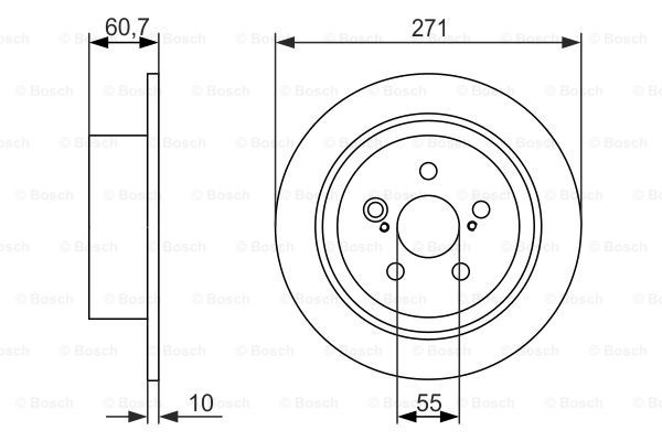 Disc frana puntea spate (0986479613 BOSCH) TOYOTA