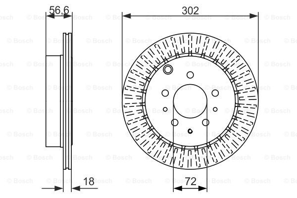 Disc frana puntea spate (0986479757 BOSCH) MAZDA