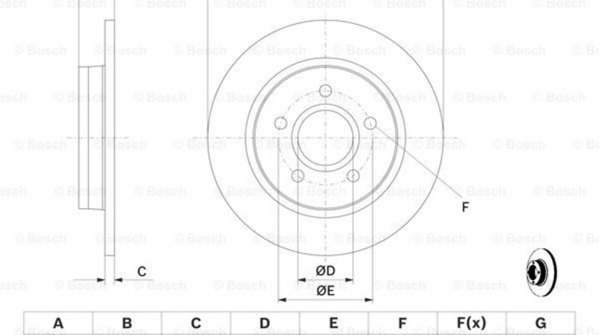 Disc frana puntea spate (0986479763 BOSCH) FORD,FORD AUSTRALIA