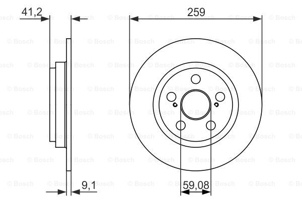 Disc frana puntea spate (0986479766 BOSCH) TOYOTA