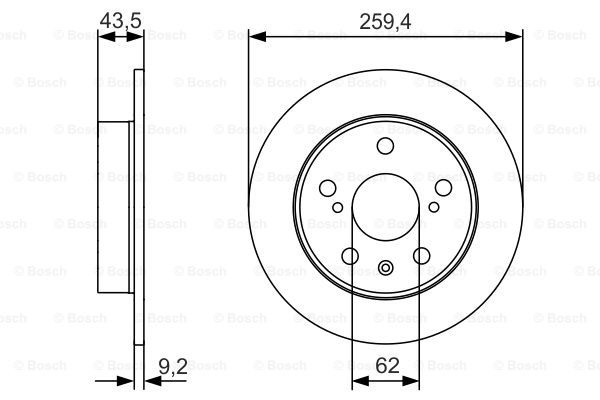Disc frana puntea spate (0986479C44 BOSCH) SUZUKI