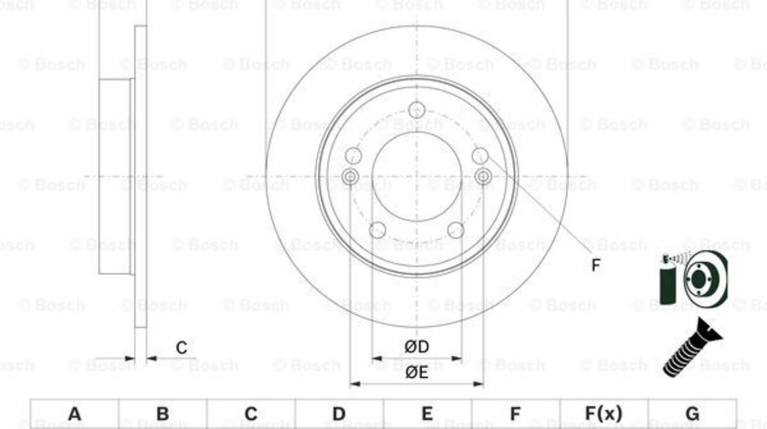 Disc frana puntea spate (0986479E68 BOSCH) HYUNDAI,KIA