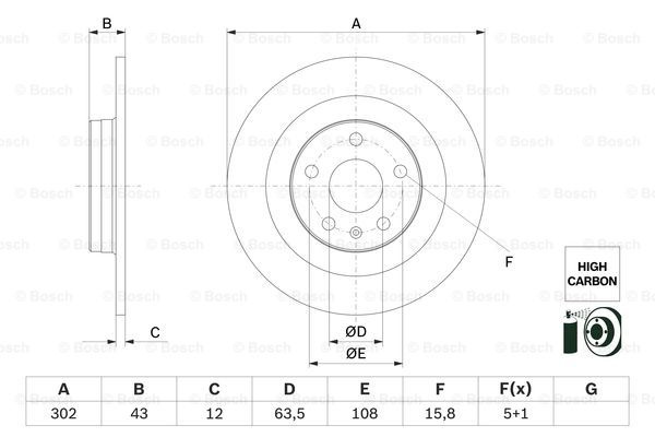 Disc frana puntea spate (0986479F31 BOSCH) VOLVO