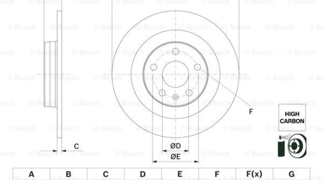 Disc frana puntea spate (0986479F31 BOSCH) VOLVO