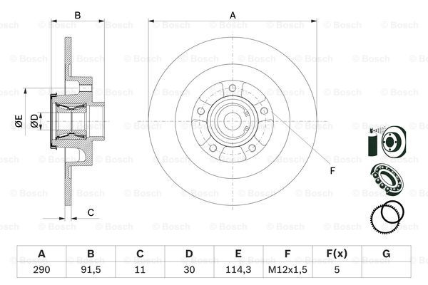 Disc frana puntea spate (0986479F42 BOSCH) RENAULT