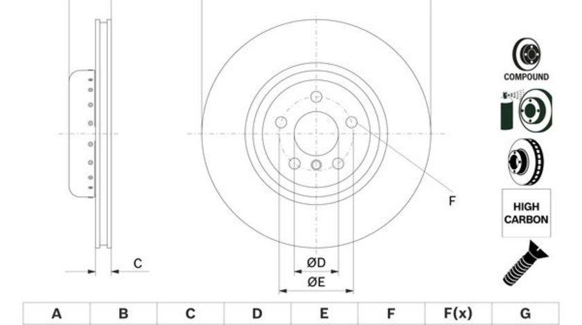 Disc frana puntea spate (0986479F61 BOSCH) BMW