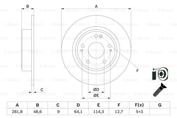 Disc frana puntea spate (0986479F76 BOSCH) HONDA