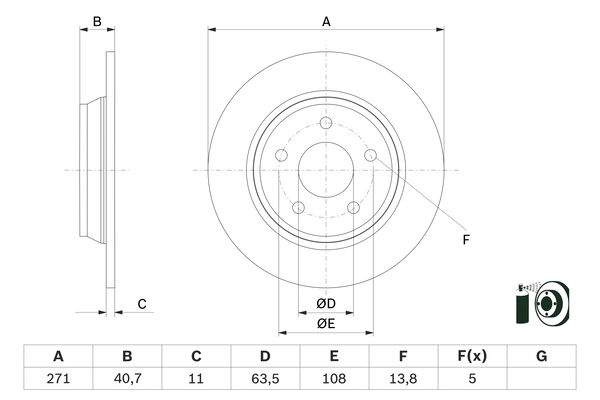 Disc frana puntea spate (0986479F78 BOSCH) FORD