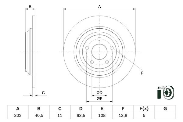 Disc frana puntea spate (0986479F79 BOSCH) FORD