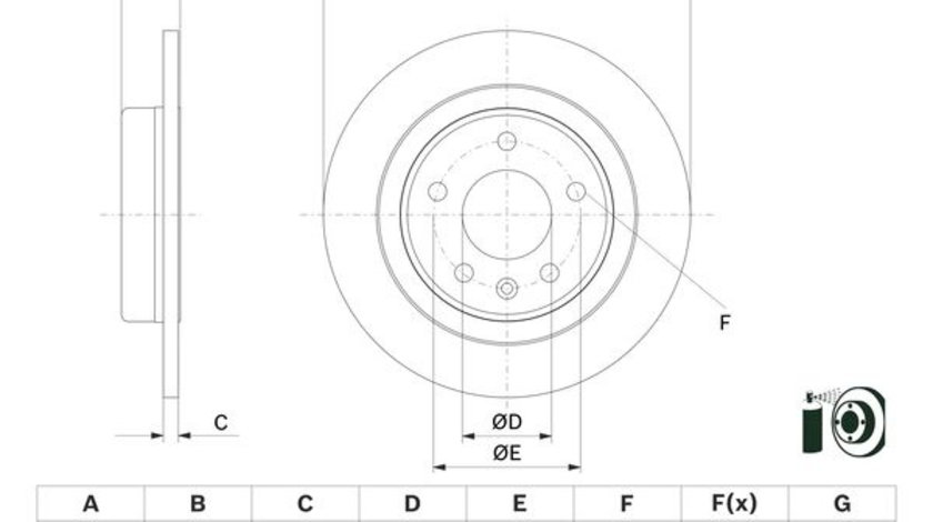 Disc frana puntea spate (0986479F83 BOSCH) OPEL,VAUXHALL