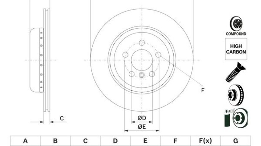 Disc frana puntea spate (0986479G15 BOSCH) BMW