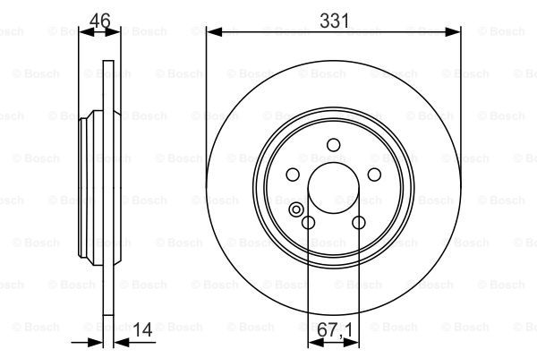 Disc frana puntea spate (0986479S12 BOSCH) MERCEDES-BENZ
