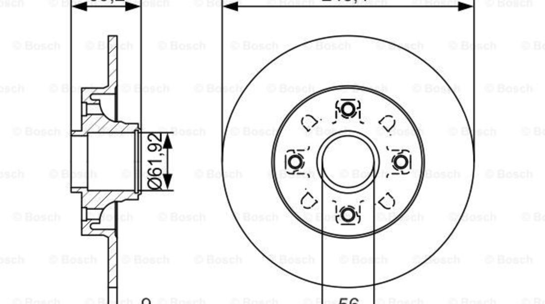 Disc frana puntea spate (0986479S43 BOSCH) Citroen,DS,PEUGEOT