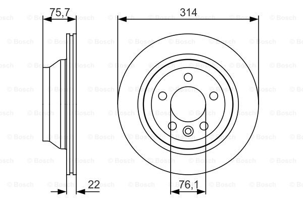 Disc frana puntea spate (0986479S54 BOSCH) VW