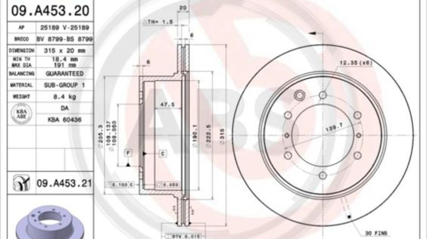 Disc frana puntea spate (09A45321 ABS) HAWTAI,HYUNDAI