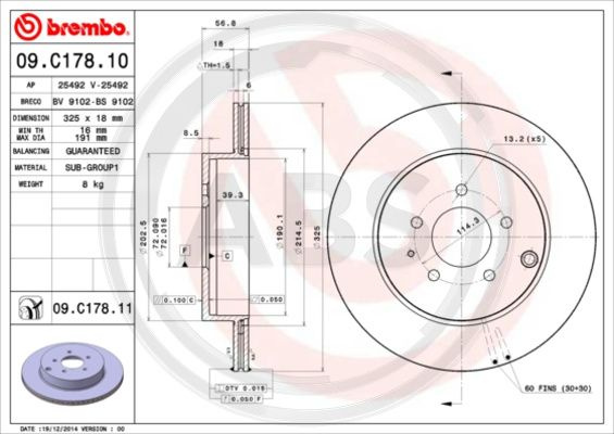 Disc frana puntea spate (09C17811 ABS) MAZDA,MAZDA (FAW)